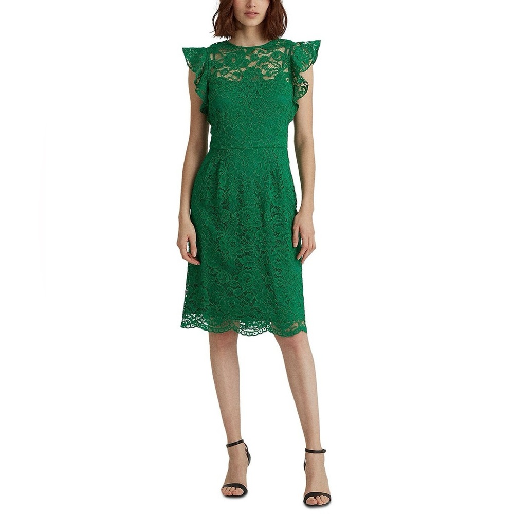 ⚫️ Ralph Lauren Green Lace Dress